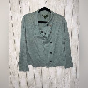 Eddie Bauer Button Cardigan Green Blue Size XL Petite